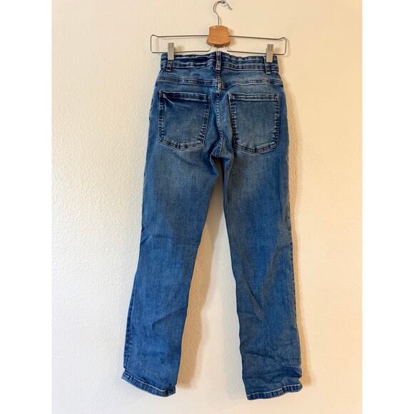 Boden Boys Straight Jeans 12Y Blue Denim Whiskered 5-Pockets 27" Inseam - Picture 3 of 8